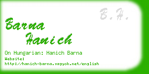 barna hanich business card